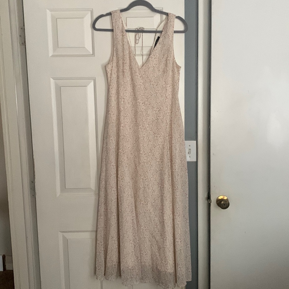 Your Only Darling Ivory Floral Print Sleeveless Midi Dress